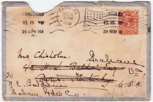 1920 KGV cover from England to USA with wax stamp