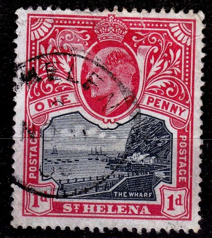 St. Helena, Scott #61,1912/16,VFU,KEVII, CV$12.00