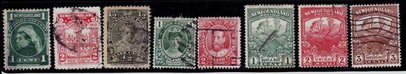 Newfoundland, Scott #78,79,88,104,105,115/7,VFU selection,CV$12.00