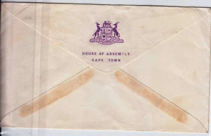 South Africa,Union,Cover,1955,From the House of Assembly Cape Town