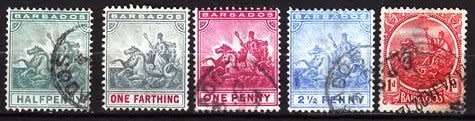 Barbados, MH and used, 1892
