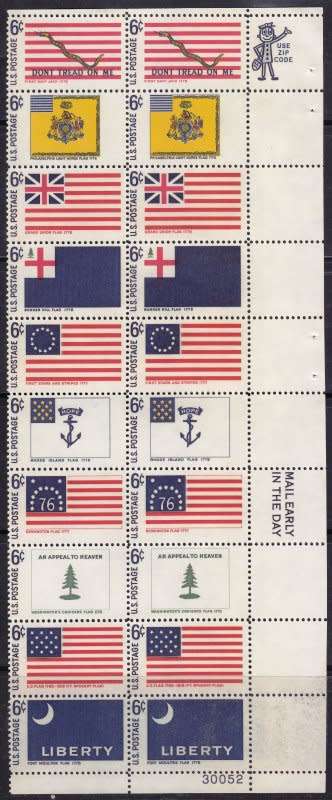 USA, MNH,1968,Historic Flags sheet of 20 stamps
