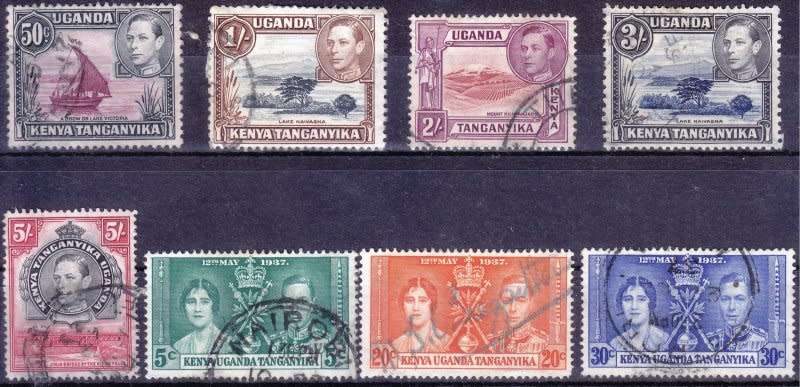 KUT, Scott #60/2O/3,1937&1938/54,KGVI,VFU,CV$16.00