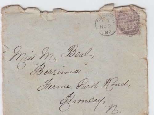 Great Britain,1882 QV tatty entire from London