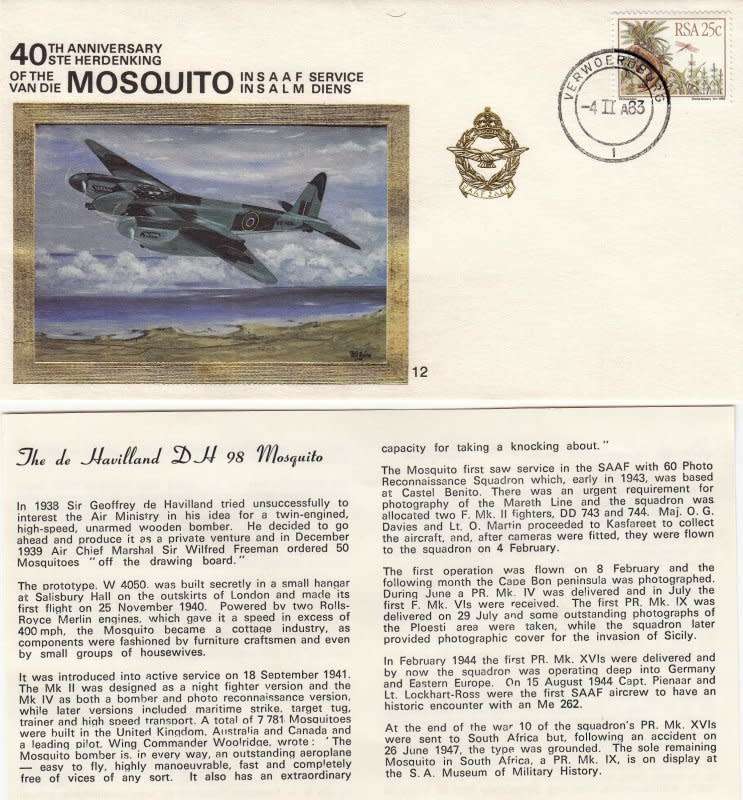 RSA,Scott #609,1983,Aviation Cover,Size19cmX10cm