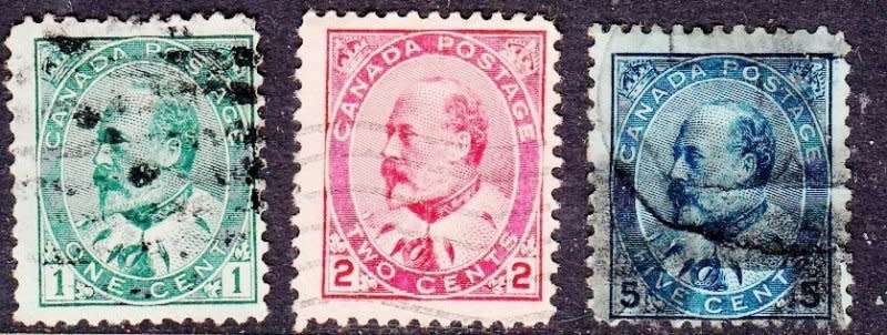Canada,Scott#89,90,91,1903-08,VFU,KGVII