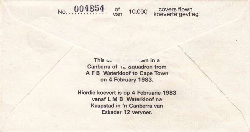 RSA,Scott#609,1983,Aviation Cover,Size19cmX10cm