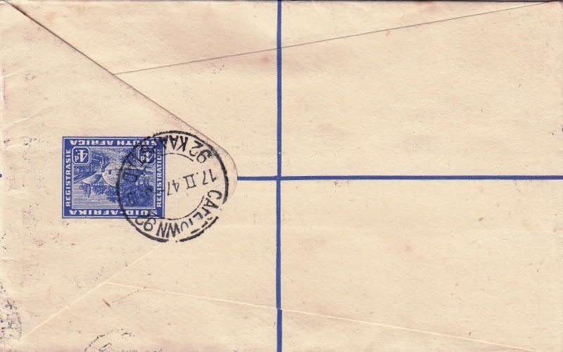 RSA,Union,Scott #103,105,1947,FDC,Size15cmX9.3cm