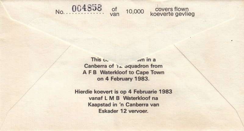 RSA,Scott #609,1983,Aviation Cover,Size19cmX10cm