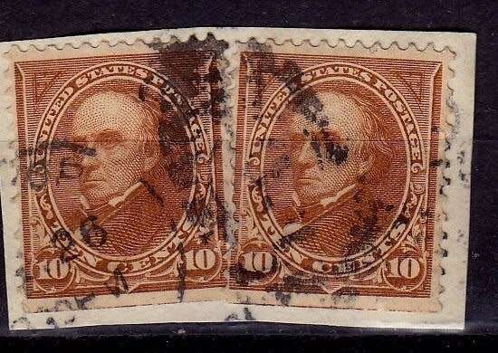 USA,Scott #283,1897/1905,Used,2 stamps on piece,CV$12.00