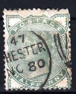 Great Britain,Scott #78,1880/81,Used,QV,CV$14.00,crisp cancellation,crease