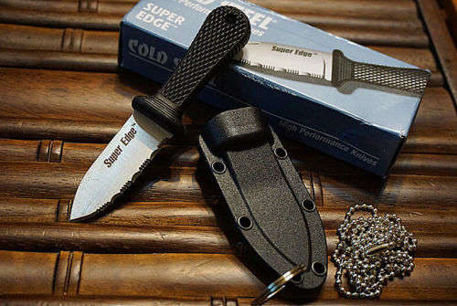 Cold Steel Super Edge Knife - 42SS-includes Rugged Survival Secure-Ex Sheath & Lanyard*NEW Arrival**