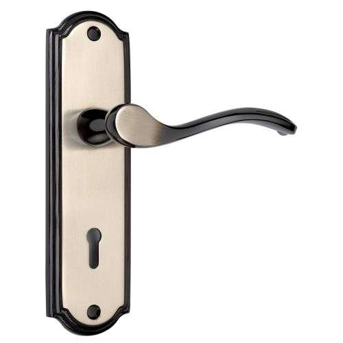 Modern Black Satin Door Handle & Lock set | DIY