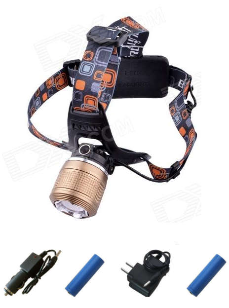 1800 Lumens XM-L T6 U2 LED Waterproof 3 Modes-Zoomable Rotating Headlamp*2 batteries***NEW ARRIVAL