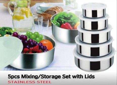 5 pcs stainless steel food container set