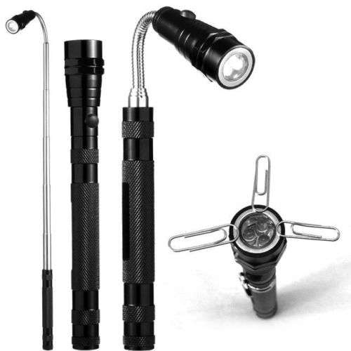 Flexi Torch 3 LED Telescopic Flexible Bendable Magnetic Pick Up Tool Flashlight