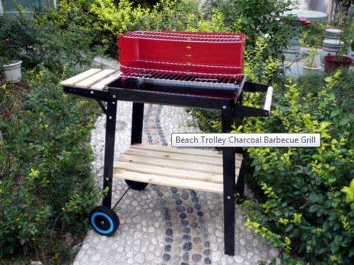 Wagon Charcoal Barbecue Grill - Side Bottom Shelf - 4-6 People**New Arrival**