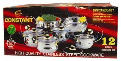 **12 PIECE STAINLESS STEEL POTS SET**