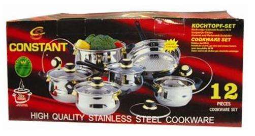 12 PIECE STAINLESS STEEL POTS SET