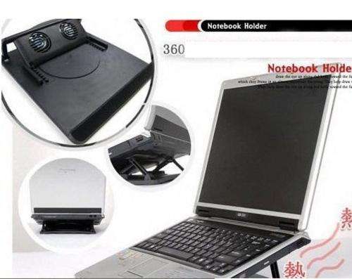 Adjustable Notebook Holder with Dbl Cooling Fan *A must have for every Laptop*