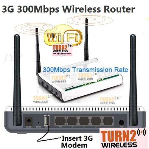 3G  300Mbps Wireless Router ** CREATE WIFI HOTSPOT FROM CELLULAR USB MODEM**