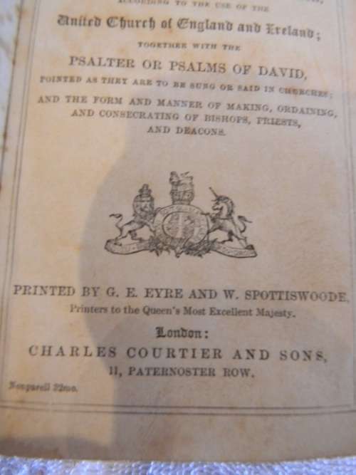 1873 Book Of Common Prayer