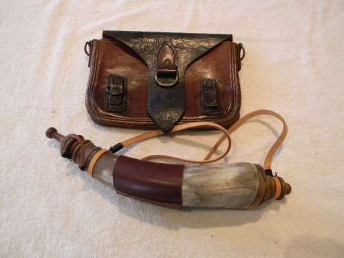 Black Powder Hunting Bag And Black Powder Horn