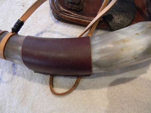 Black Powder Hunting Bag And Black Powder Horn