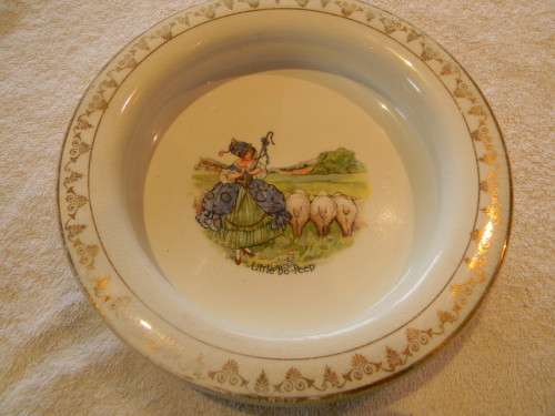 Beautiful Antique Holdfast Baby Bowl With Metal Fastening Ring ( 1892 - 1910 )