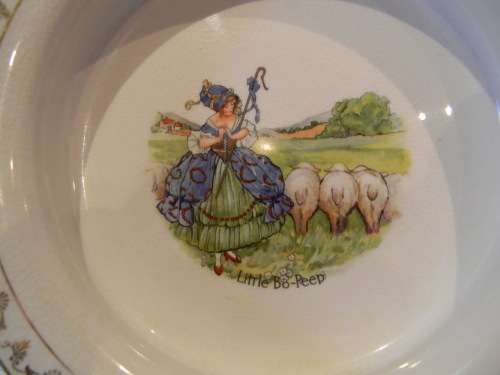 Beautiful Antique Holdfast Baby Bowl With Metal Fastening Ring ( 1892 - 1910 )