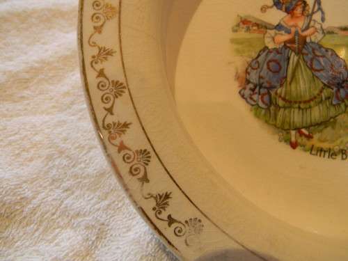 Beautiful Antique Holdfast Baby Bowl With Metal Fastening Ring ( 1892 - 1910 )