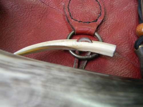 Black Powder Bag and Powder Flask No 1