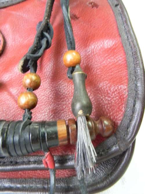 Black Powder Bag and Powder Flask No 1