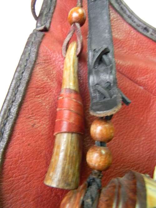 Black Powder Bag and Powder Flask No 1