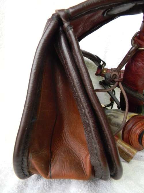 Black Powder Bag and Powder Flask No 1