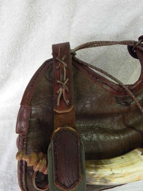 Black Powder Bag and Powder Flask No 2