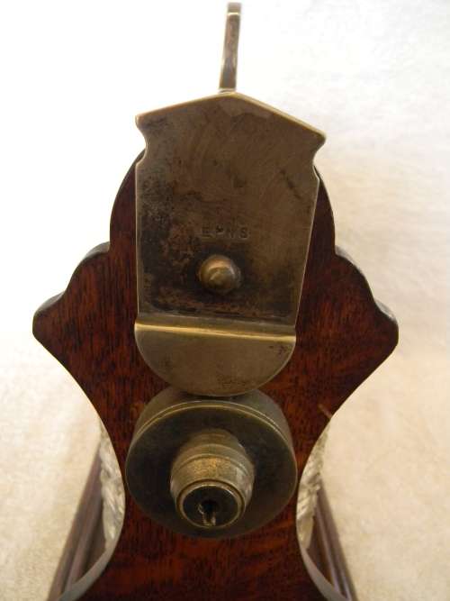 1890`s Antique Tantalus With Three Crystal Decanters