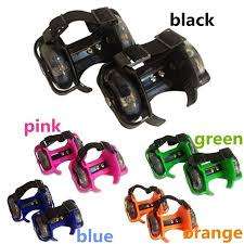Flash Scooter Whirlwind Pulley Wheels Skating Shoes-Black