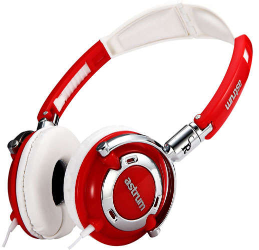 astrum stereo headphones red