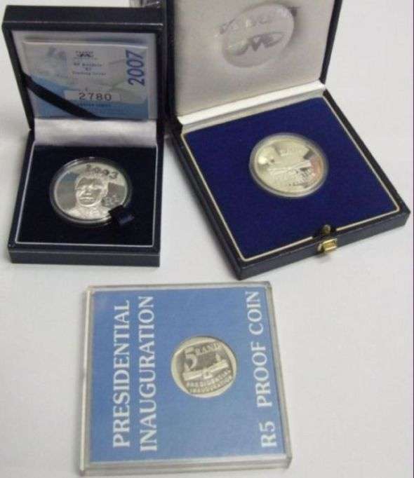 *Crazy R1 No Reserve Auction* 1994 Proof Inauguration R1 & R5(No Steps) + 2007 Mandela R1