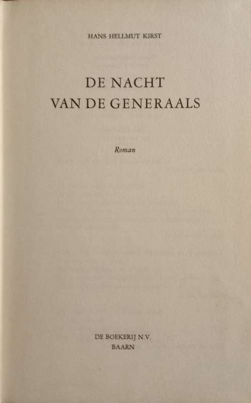 De nacht van de generaals / Hans Hellmut Kirst