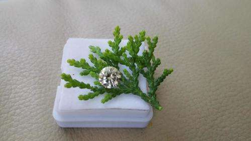 Beautiful 0.79 ct 5.95 mm Off White Yellow color VVS2 Round Cut Loose Moissanite