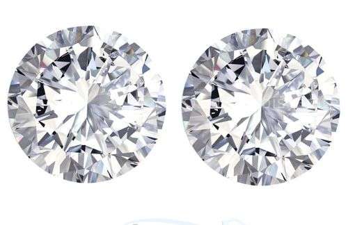 Pair 2 x 0.60 ct 5.70 mm VVS1 Round H-I White Loose Moissanite TCW 1.20ct