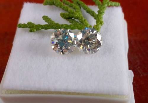 Pair 2 x 0.65 ct 5.80 mm VVS1 Round H-I White Loose Moissanite TCW 1.30ct