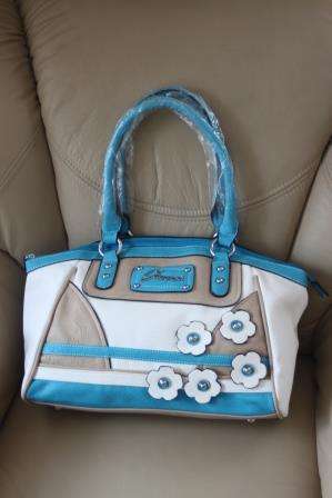 GUESS HANDBAG BLUE AND WHITE