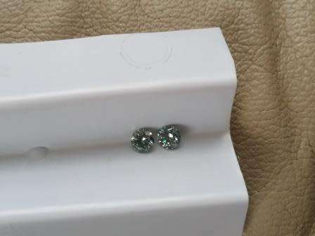 1.26tct Vvs1 Round H-I light Blue Loose Moissanite (Matched Pair)