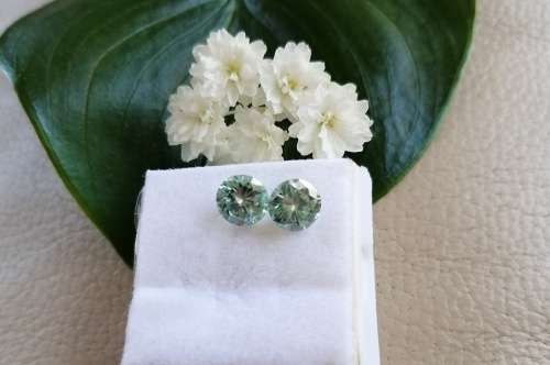 1.48tct Vvs1 Round light Green Loose Moissanite (Matched Pair)
