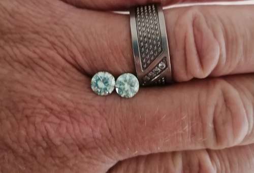 1.58tct Vvs1 Round light Green Loose Moissanite (Matched Pair)