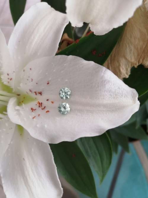 1.58tct Vvs1 Round light Green Loose Moissanite (Matched Pair)