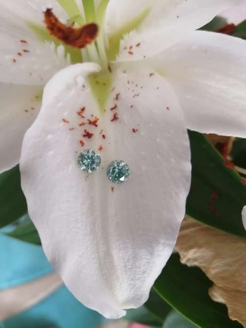 1.88tct Vvs1 Round light Green Loose Moissanite (Matched Pair)